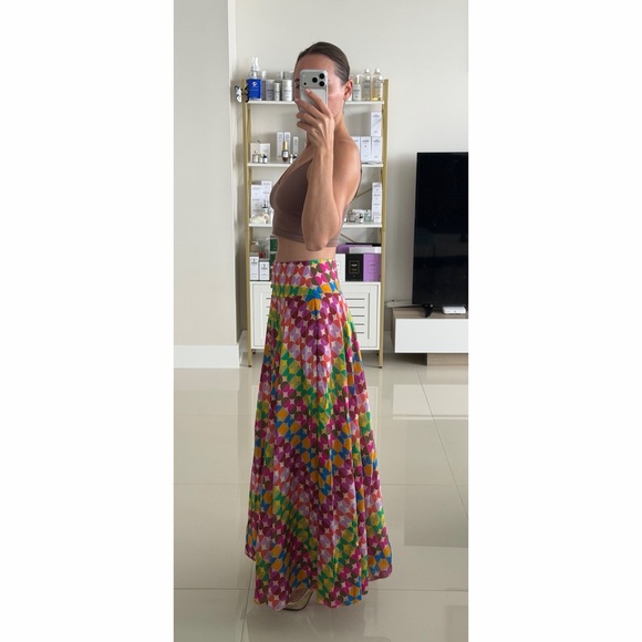 LA DoubleJ Multicolor Geometric Maxi Skirt - Picture 2 of 5